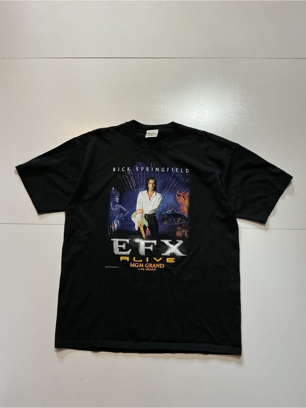 Vintage MGM Grand Las Vegas Rick Springfield EFX Master Alive Graphic T-Shirt